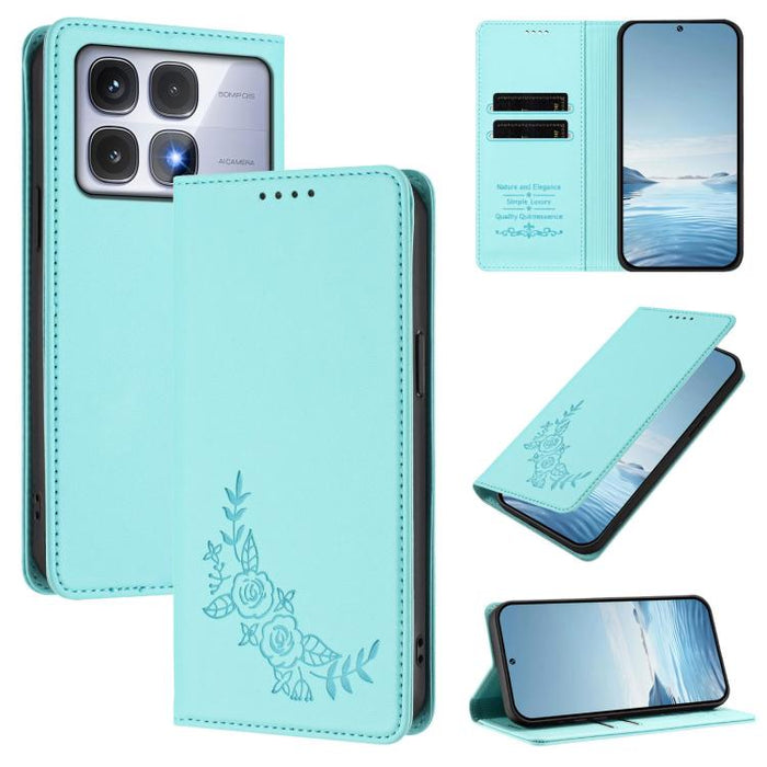 Funda para teléfono de piel vegana magnética RFID con relieve de peonía, For Redmi 14C 4G / A4 5G / Poco C75 4G, For Redmi Note 14 4G 164.84mm, For Redmi Note 14 Pro 5G / Poco X7 5G, For Redmi Note 14 5G / Poco M7 Pro 5G, For Redmi Note 14 Pro 4G      ...