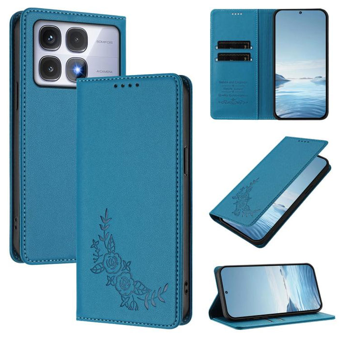 Funda para teléfono de piel vegana magnética RFID con relieve de peonía, For Redmi 14C 4G / A4 5G / Poco C75 4G, For Redmi Note 14 4G 164.84mm, For Redmi Note 14 Pro 5G / Poco X7 5G, For Redmi Note 14 5G / Poco M7 Pro 5G, For Redmi Note 14 Pro 4G      ...
