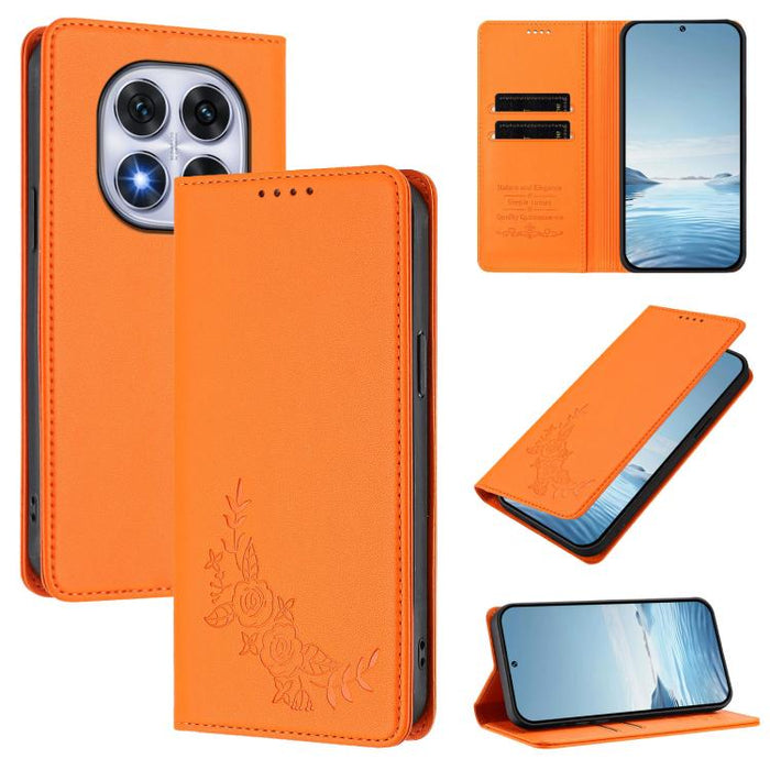 Funda para teléfono de piel vegana magnética RFID con relieve de peonía, For Redmi 14C 4G / A4 5G / Poco C75 4G, For Redmi Note 14 4G 164.84mm, For Redmi Note 14 Pro 5G / Poco X7 5G, For Redmi Note 14 5G / Poco M7 Pro 5G, For Redmi Note 14 Pro 4G      ...