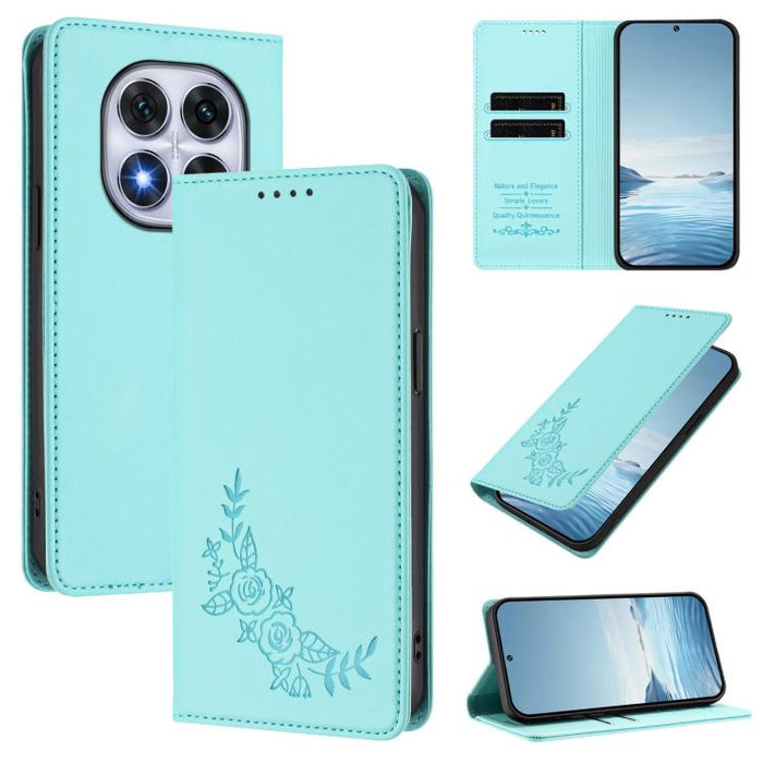 Funda para teléfono de piel vegana magnética RFID con relieve de peonía, For Redmi 14C 4G / A4 5G / Poco C75 4G, For Redmi Note 14 4G 164.84mm, For Redmi Note 14 Pro 5G / Poco X7 5G, For Redmi Note 14 5G / Poco M7 Pro 5G, For Redmi Note 14 Pro 4G      ...