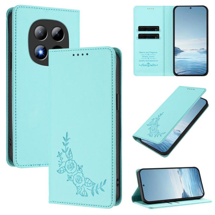 Funda para teléfono de piel vegana magnética RFID con relieve de peonía, For Redmi A7 Pro 171mm / Poco C85x 5G, For Redmi 15a 5G, For Redmi Turbo 5 Max 5G / Poco X8 Pro Max 5G, For Redmi Turbo 5 5G / Poco X8 Pro 5G                                      ...