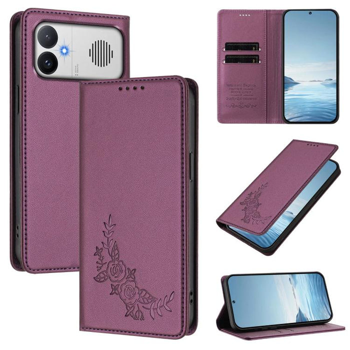 Funda para teléfono de piel vegana magnética RFID con relieve de peonía, For Redmi A7 Pro 171mm / Poco C85x 5G, For Redmi 15a 5G, For Redmi Turbo 5 Max 5G / Poco X8 Pro Max 5G, For Redmi Turbo 5 5G / Poco X8 Pro 5G                                      ...