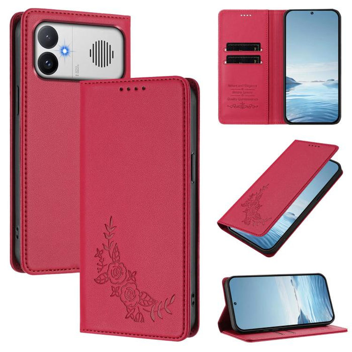 Funda para teléfono de piel vegana magnética RFID con relieve de peonía, For Redmi A7 Pro 171mm / Poco C85x 5G, For Redmi 15a 5G, For Redmi Turbo 5 Max 5G / Poco X8 Pro Max 5G, For Redmi Turbo 5 5G / Poco X8 Pro 5G                                      ...