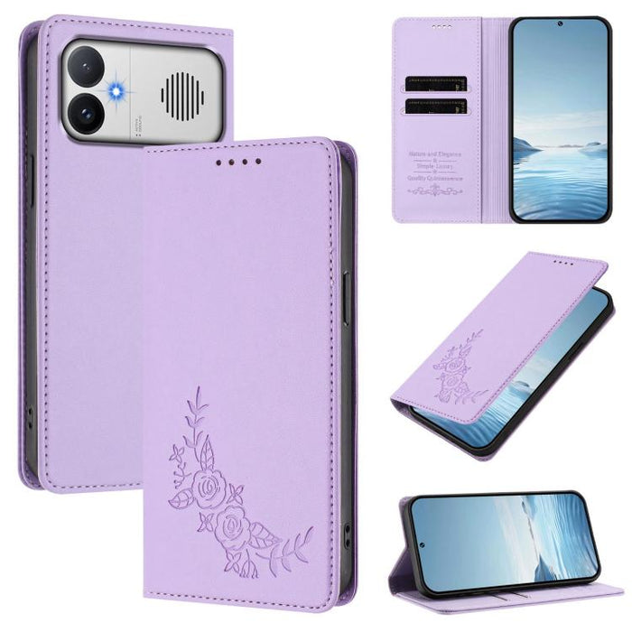 Funda para teléfono de piel vegana magnética RFID con relieve de peonía, For Redmi A7 Pro 171mm / Poco C85x 5G, For Redmi 15a 5G, For Redmi Turbo 5 Max 5G / Poco X8 Pro Max 5G, For Redmi Turbo 5 5G / Poco X8 Pro 5G                                      ...