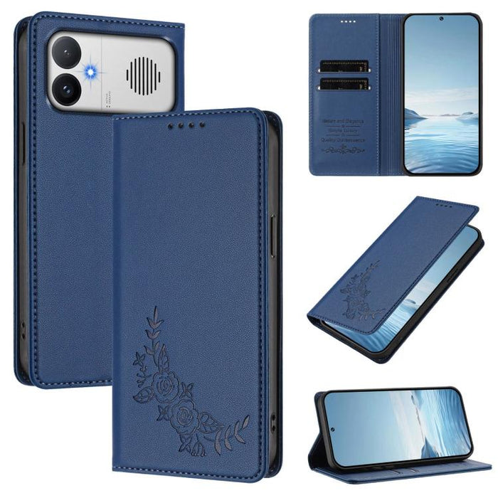 Funda para teléfono de piel vegana magnética RFID con relieve de peonía, For Redmi A7 Pro 171mm / Poco C85x 5G, For Redmi 15a 5G, For Redmi Turbo 5 Max 5G / Poco X8 Pro Max 5G, For Redmi Turbo 5 5G / Poco X8 Pro 5G                                      ...