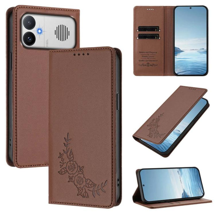 Funda para teléfono de piel vegana magnética RFID con relieve de peonía, For Redmi A7 Pro 171mm / Poco C85x 5G, For Redmi 15a 5G, For Redmi Turbo 5 Max 5G / Poco X8 Pro Max 5G, For Redmi Turbo 5 5G / Poco X8 Pro 5G                                      ...