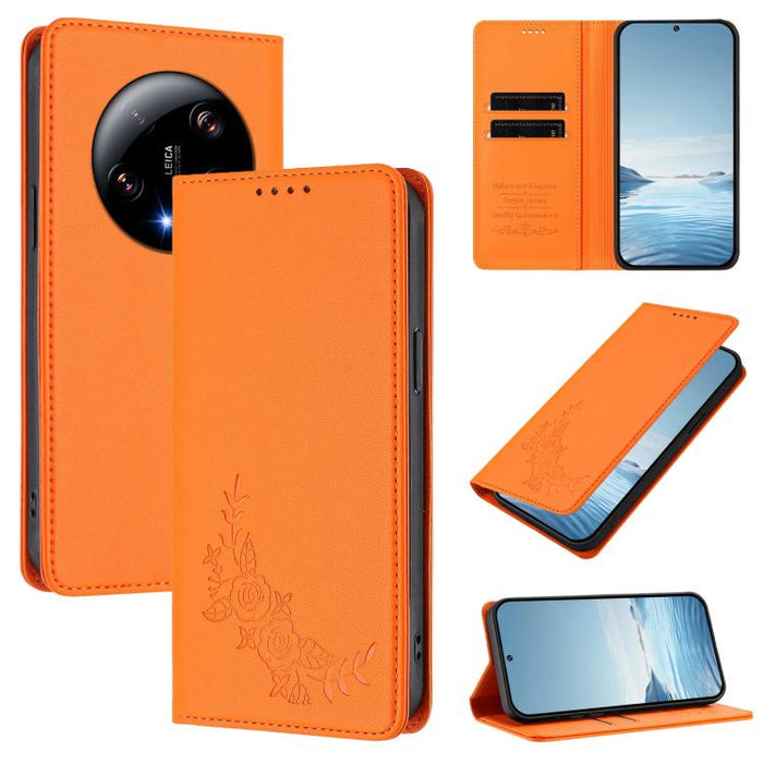 Funda para teléfono de piel vegana magnética RFID con relieve de peonía, For Xiaomi Poco F6 / Redmi Turbo 3, For Xiaomi Poco F6 Pro / Redmi K70 / K70 Pro, For Xiaomi Poco X6 Neo, For Xiaomi Poco X6 Pro, For Xiaomi 14 Ultra, For Xiaomi 14 Pro           ...