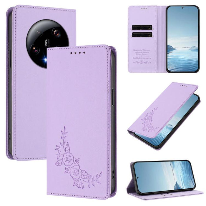 Funda para teléfono de piel vegana magnética RFID con relieve de peonía, For Xiaomi Poco F6 / Redmi Turbo 3, For Xiaomi Poco F6 Pro / Redmi K70 / K70 Pro, For Xiaomi Poco X6 Neo, For Xiaomi Poco X6 Pro, For Xiaomi 14 Ultra, For Xiaomi 14 Pro           ...