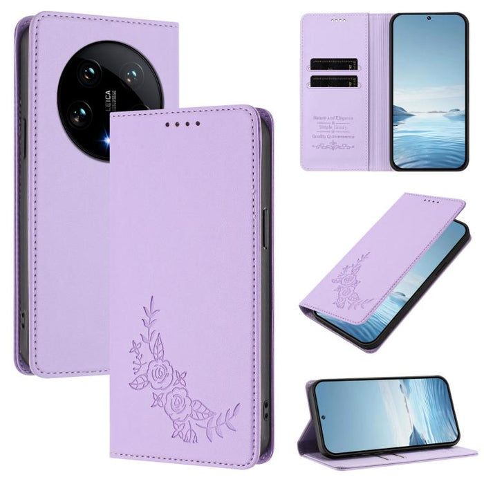 Funda para teléfono de piel vegana magnética RFID con relieve de peonía, For Xiaomi Poco F6 / Redmi Turbo 3, For Xiaomi Poco F6 Pro / Redmi K70 / K70 Pro, For Xiaomi Poco X6 Neo, For Xiaomi Poco X6 Pro, For Xiaomi 14 Ultra, For Xiaomi 14 Pro           ...