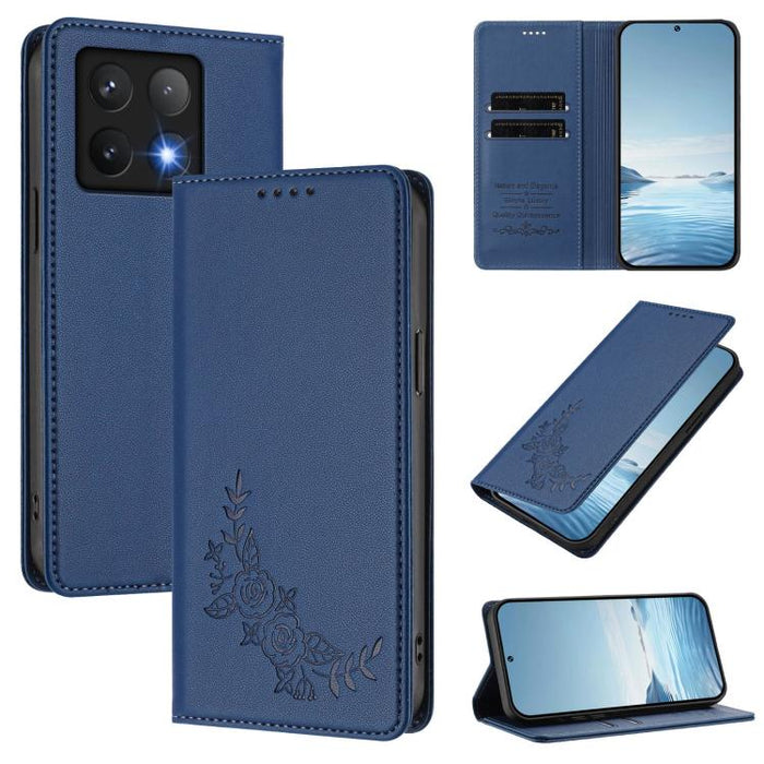 Funda para teléfono de piel vegana magnética RFID con relieve de peonía, For Xiaomi Poco F6 / Redmi Turbo 3, For Xiaomi Poco F6 Pro / Redmi K70 / K70 Pro, For Xiaomi Poco X6 Neo, For Xiaomi Poco X6 Pro, For Xiaomi 14 Ultra, For Xiaomi 14 Pro           ...