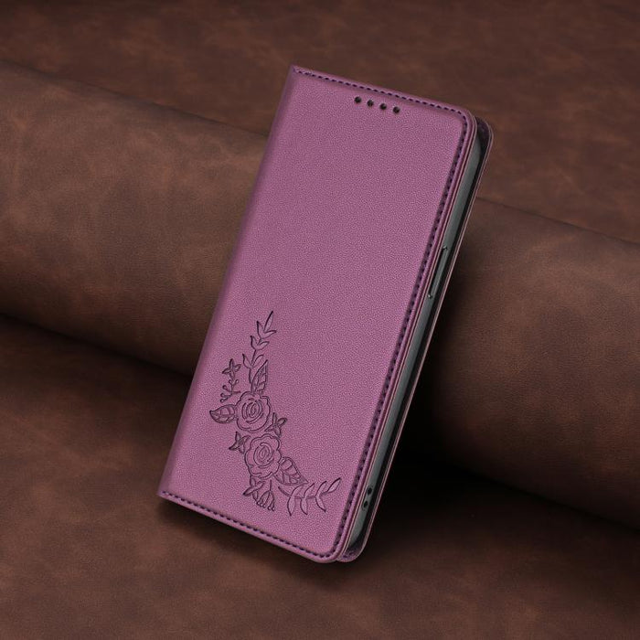 Funda para teléfono de piel vegana magnética RFID con relieve de peonía, For Xiaomi 15T 5G, For Xiaomi Civi 5 Pro 5G, For Xiaomi 15S Pro, For Xiaomi 15 Ultra, For Xiaomi Poco X7 Pro 5G / Redmi Turbo 4 5G, For Xiaomi 15 Pro, For Xiaomi 15               ...