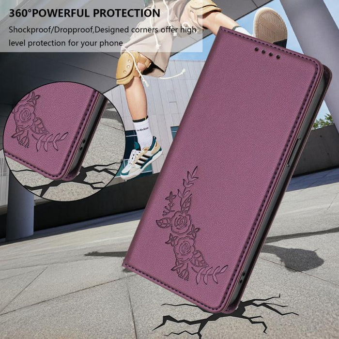 Funda para teléfono de piel vegana magnética RFID con relieve de peonía, For Xiaomi 17 Ultra, For Xiaomi Poco F8 Ultra 5G / Redmi K90 Pro Max, For Xiaomi Poco F8 Pro 5G / Redmi K90, For Xiaomi 17 Pro Max, For Xiaomi 17 Pro, For Xiaomi 17               ...