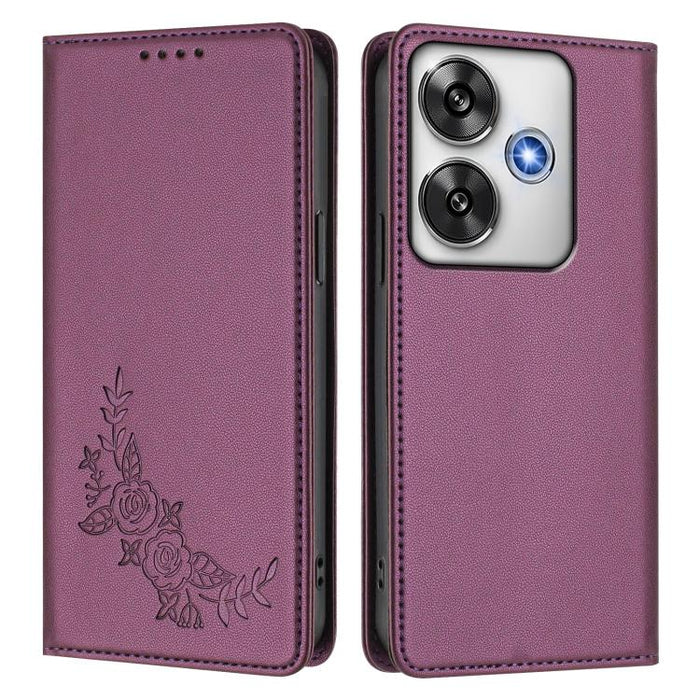 Funda para teléfono de piel vegana magnética RFID con relieve de peonía, For Xiaomi Poco F6 / Redmi Turbo 3, For Xiaomi Poco F6 Pro / Redmi K70 / K70 Pro, For Xiaomi Poco X6 Neo, For Xiaomi Poco X6 Pro, For Xiaomi 14 Ultra, For Xiaomi 14 Pro           ...
