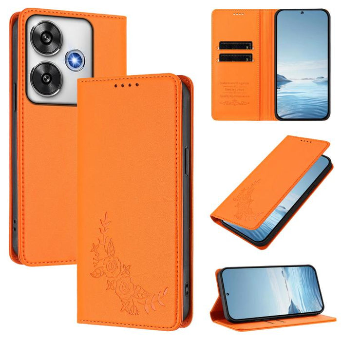 Funda para teléfono de piel vegana magnética RFID con relieve de peonía, For Xiaomi Poco F6 / Redmi Turbo 3, For Xiaomi Poco F6 Pro / Redmi K70 / K70 Pro, For Xiaomi Poco X6 Neo, For Xiaomi Poco X6 Pro, For Xiaomi 14 Ultra, For Xiaomi 14 Pro           ...