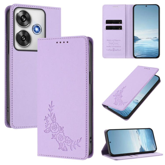 Funda para teléfono de piel vegana magnética RFID con relieve de peonía, For Xiaomi Poco F6 / Redmi Turbo 3, For Xiaomi Poco F6 Pro / Redmi K70 / K70 Pro, For Xiaomi Poco X6 Neo, For Xiaomi Poco X6 Pro, For Xiaomi 14 Ultra, For Xiaomi 14 Pro           ...