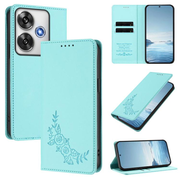 Funda para teléfono de piel vegana magnética RFID con relieve de peonía, For Xiaomi Poco F6 / Redmi Turbo 3, For Xiaomi Poco F6 Pro / Redmi K70 / K70 Pro, For Xiaomi Poco X6 Neo, For Xiaomi Poco X6 Pro, For Xiaomi 14 Ultra, For Xiaomi 14 Pro           ...