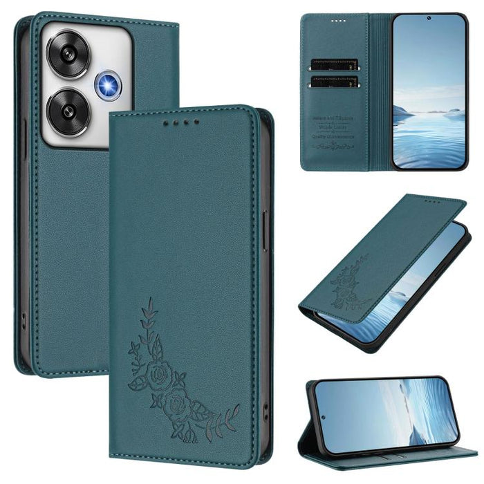 Funda para teléfono de piel vegana magnética RFID con relieve de peonía, For Xiaomi Poco F6 / Redmi Turbo 3, For Xiaomi Poco F6 Pro / Redmi K70 / K70 Pro, For Xiaomi Poco X6 Neo, For Xiaomi Poco X6 Pro, For Xiaomi 14 Ultra, For Xiaomi 14 Pro           ...