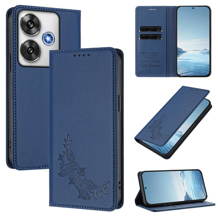 Funda para teléfono de piel vegana magnética RFID con relieve de peonía, For Xiaomi Poco F6 / Redmi Turbo 3, For Xiaomi Poco F6 Pro / Redmi K70 / K70 Pro, For Xiaomi Poco X6 Neo, For Xiaomi Poco X6 Pro, For Xiaomi 14 Ultra, For Xiaomi 14 Pro           ...