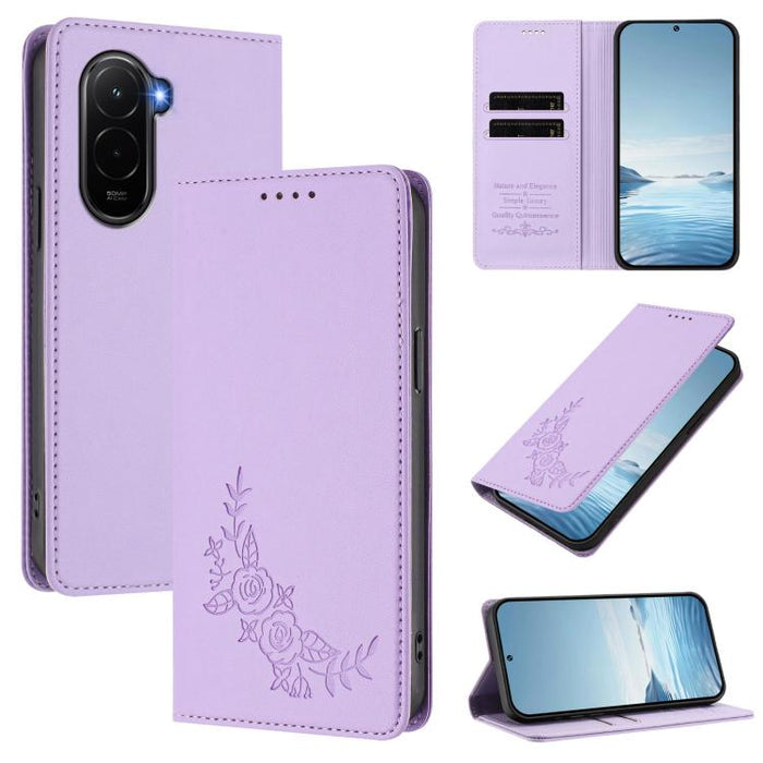 Funda para teléfono de piel vegana magnética RFID con relieve de peonía, For Xiaomi 17 Ultra, For Xiaomi Poco F8 Ultra 5G / Redmi K90 Pro Max, For Xiaomi Poco F8 Pro 5G / Redmi K90, For Xiaomi 17 Pro Max, For Xiaomi 17 Pro, For Xiaomi 17               ...