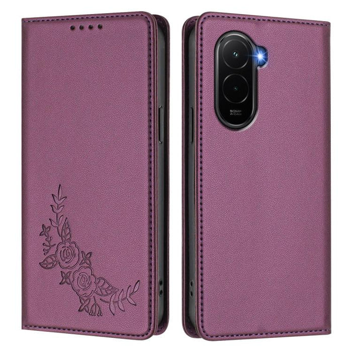 Funda para teléfono de piel vegana magnética RFID con relieve de peonía, For Xiaomi 15T 5G, For Xiaomi Civi 5 Pro 5G, For Xiaomi 15S Pro, For Xiaomi 15 Ultra, For Xiaomi Poco X7 Pro 5G / Redmi Turbo 4 5G, For Xiaomi 15 Pro, For Xiaomi 15               ...