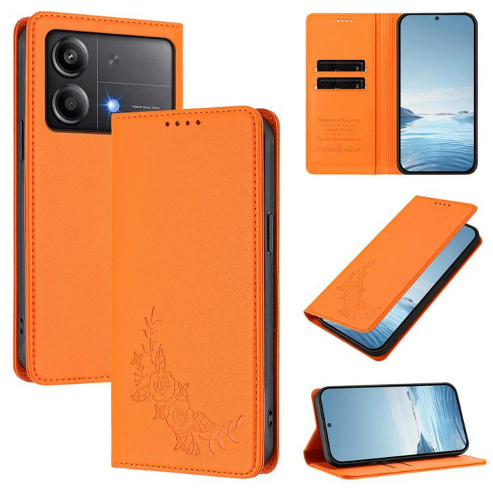 Funda para teléfono de piel vegana magnética RFID con relieve de peonía, For Xiaomi Poco F6 / Redmi Turbo 3, For Xiaomi Poco F6 Pro / Redmi K70 / K70 Pro, For Xiaomi Poco X6 Neo, For Xiaomi Poco X6 Pro, For Xiaomi 14 Ultra, For Xiaomi 14 Pro           ...