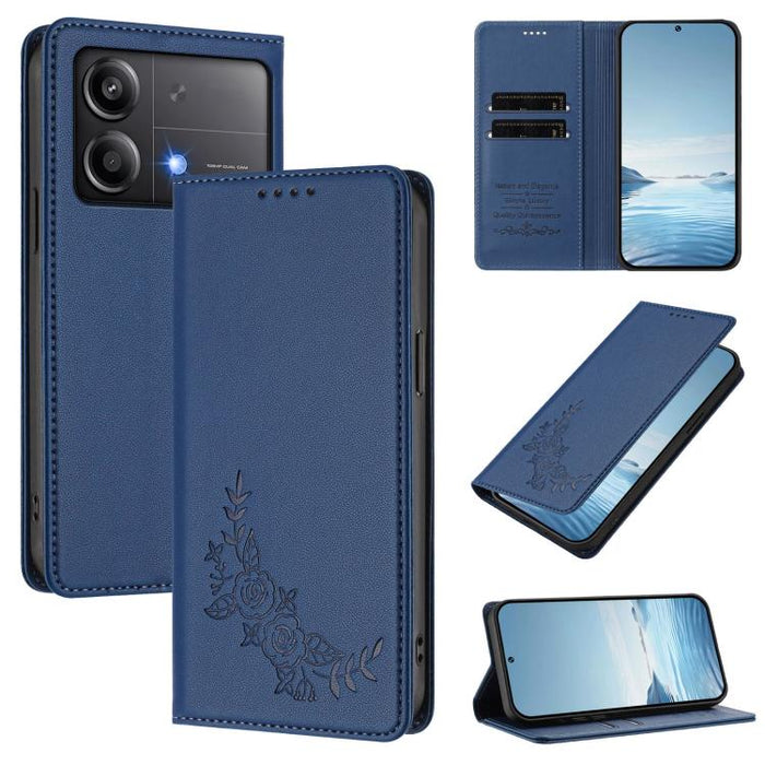 Funda para teléfono de piel vegana magnética RFID con relieve de peonía, For Xiaomi Poco F6 / Redmi Turbo 3, For Xiaomi Poco F6 Pro / Redmi K70 / K70 Pro, For Xiaomi Poco X6 Neo, For Xiaomi Poco X6 Pro, For Xiaomi 14 Ultra, For Xiaomi 14 Pro           ...
