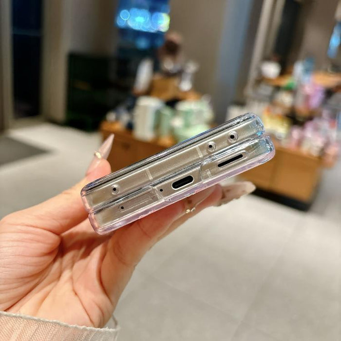 Funda magnética a prueba de golpes con purpurina y estampado floral fresco para teléfono con pulsera, For Xiaomi Mix Flip 2