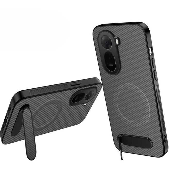 Funda magnética para teléfono WANLONFENG con soporte y textura de fibra de carbono, For Redmi A7 Pro 171mm / Poco C85x 5G, For Redmi 15a 5G, For Redmi Turbo 5 Max / Poco X8 Pro Max 5G, For Redmi Turbo 5 5G / Poco X8 Pro 5G                              ...