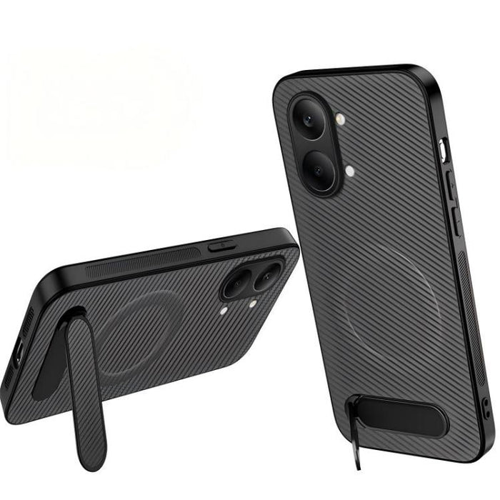 Funda magnética para teléfono WANLONFENG con soporte y textura de fibra de carbono, For Redmi A7 Pro 171mm / Poco C85x 5G, For Redmi 15a 5G, For Redmi Turbo 5 Max / Poco X8 Pro Max 5G, For Redmi Turbo 5 5G / Poco X8 Pro 5G                              ...