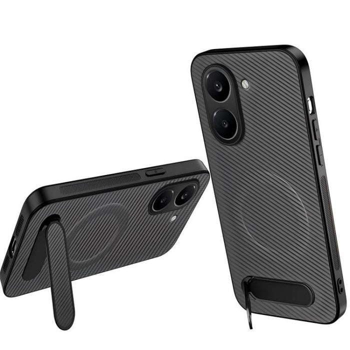 Funda magnética para teléfono WANLONFENG con soporte y textura de fibra de carbono, For Redmi A7 Pro 171mm / Poco C85x 5G, For Redmi 15a 5G, For Redmi Turbo 5 Max / Poco X8 Pro Max 5G, For Redmi Turbo 5 5G / Poco X8 Pro 5G                              ...