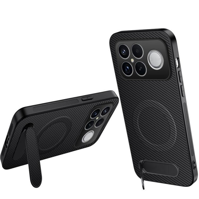 Funda magnética para teléfono WANLONFENG con soporte y textura de fibra de carbono, For Redmi A7 Pro 171mm / Poco C85x 5G, For Redmi 15a 5G, For Redmi Turbo 5 Max / Poco X8 Pro Max 5G, For Redmi Turbo 5 5G / Poco X8 Pro 5G                              ...
