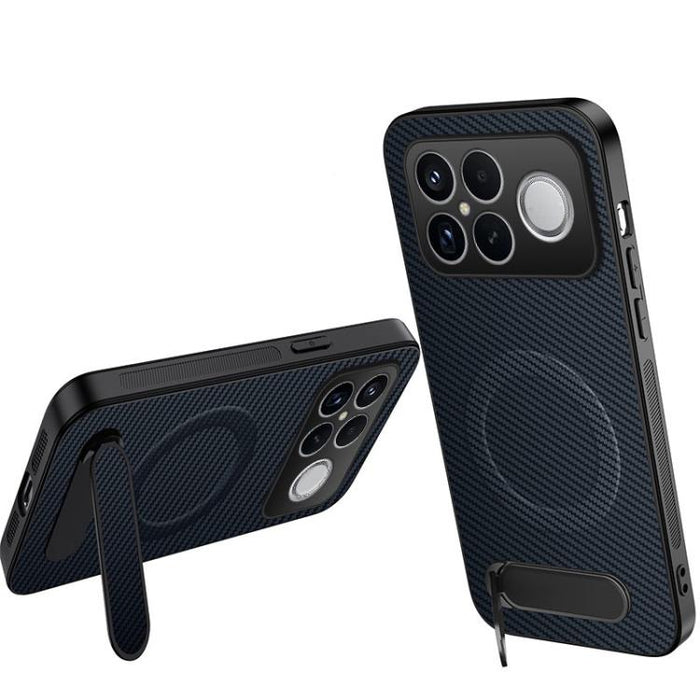 Funda magnética para teléfono WANLONFENG con soporte y textura de fibra de carbono, For Redmi A7 Pro 171mm / Poco C85x 5G, For Redmi 15a 5G, For Redmi Turbo 5 Max / Poco X8 Pro Max 5G, For Redmi Turbo 5 5G / Poco X8 Pro 5G                              ...