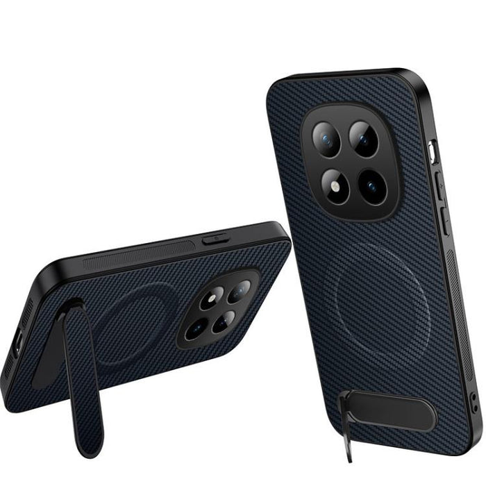 Funda magnética para teléfono WANLONFENG con soporte y textura de fibra de carbono, For Redmi A7 Pro 171mm / Poco C85x 5G, For Redmi 15a 5G, For Redmi Turbo 5 Max / Poco X8 Pro Max 5G, For Redmi Turbo 5 5G / Poco X8 Pro 5G                              ...