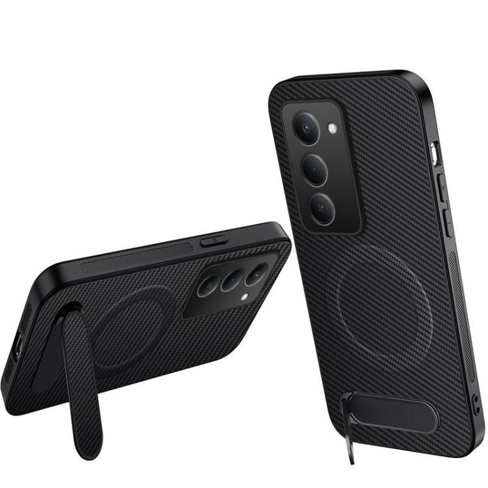 Funda magnética para teléfono WANLONFENG con soporte y textura de fibra de carbono, For Redmi A7 Pro 171mm / Poco C85x 5G, For Redmi 15a 5G, For Redmi Turbo 5 Max / Poco X8 Pro Max 5G, For Redmi Turbo 5 5G / Poco X8 Pro 5G                              ...
