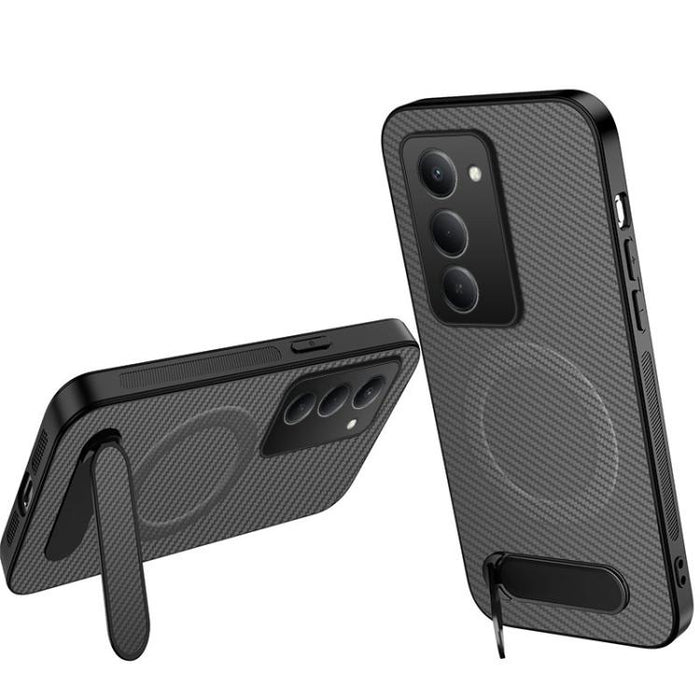 Funda magnética para teléfono WANLONFENG con soporte y textura de fibra de carbono, For Redmi A7 Pro 171mm / Poco C85x 5G, For Redmi 15a 5G, For Redmi Turbo 5 Max / Poco X8 Pro Max 5G, For Redmi Turbo 5 5G / Poco X8 Pro 5G                              ...