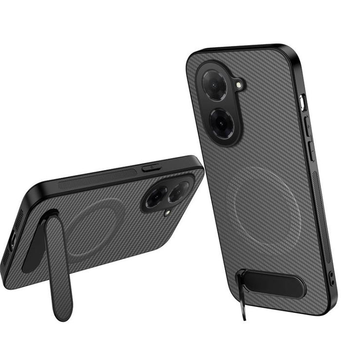 Funda magnética para teléfono WANLONFENG con soporte y textura de fibra de carbono, For Redmi A7 Pro 171mm / Poco C85x 5G, For Redmi 15a 5G, For Redmi Turbo 5 Max / Poco X8 Pro Max 5G, For Redmi Turbo 5 5G / Poco X8 Pro 5G                              ...