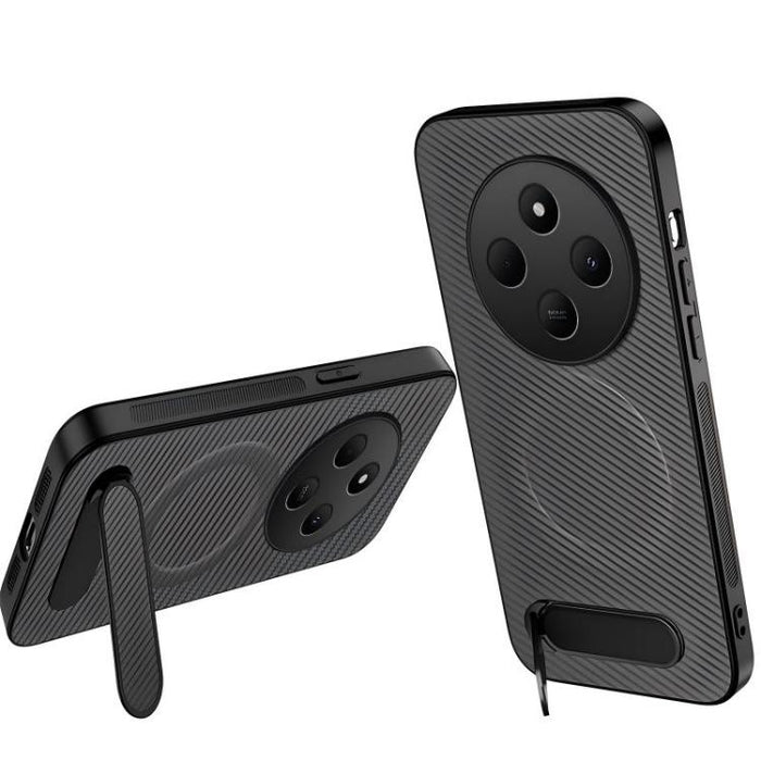 Funda magnética para teléfono WANLONFENG con soporte y textura de fibra de carbono, For Redmi A7 Pro 171mm / Poco C85x 5G, For Redmi 15a 5G, For Redmi Turbo 5 Max / Poco X8 Pro Max 5G, For Redmi Turbo 5 5G / Poco X8 Pro 5G                              ...