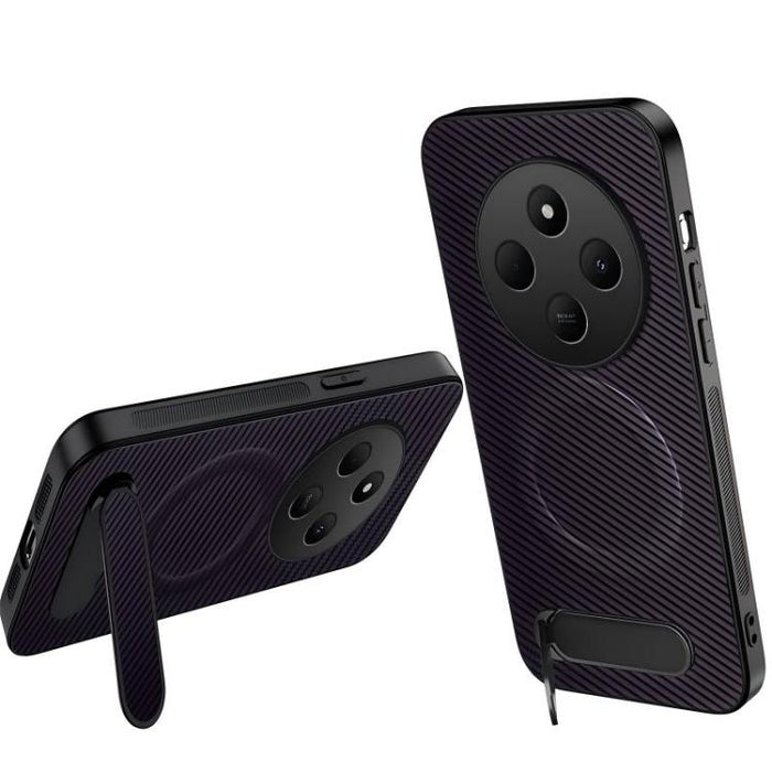 Funda magnética para teléfono WANLONFENG con soporte y textura de fibra de carbono, For Redmi A7 Pro 171mm / Poco C85x 5G, For Redmi 15a 5G, For Redmi Turbo 5 Max / Poco X8 Pro Max 5G, For Redmi Turbo 5 5G / Poco X8 Pro 5G                              ...
