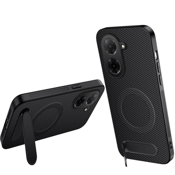 Funda magnética para teléfono WANLONFENG con soporte y textura de fibra de carbono, For Redmi A7 Pro 171mm / Poco C85x 5G, For Redmi 15a 5G, For Redmi Turbo 5 Max / Poco X8 Pro Max 5G, For Redmi Turbo 5 5G / Poco X8 Pro 5G                              ...
