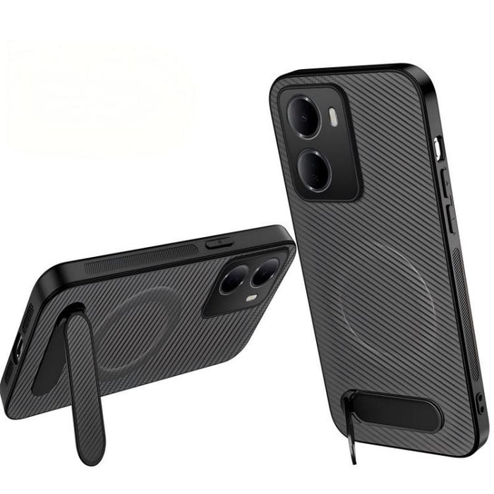 Funda magnética para teléfono WANLONFENG con soporte y textura de fibra de carbono, For Redmi A7 Pro 171mm / Poco C85x 5G, For Redmi 15a 5G, For Redmi Turbo 5 Max / Poco X8 Pro Max 5G, For Redmi Turbo 5 5G / Poco X8 Pro 5G                              ...