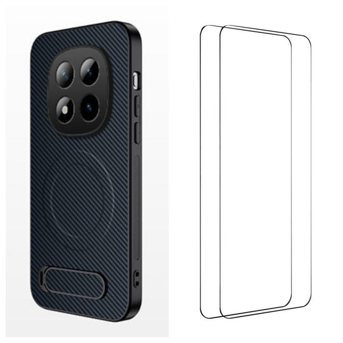 Funda magnética para teléfono WANLONFENG con soporte y textura de fibra de carbono, incluye 2 protectores de pantalla., For Redmi A7 Pro 171mm / Poco C85x 5G, For Redmi 15a 5G, For Redmi Turbo 5 Max / Poco X8 Pro Max 5G                                 ...