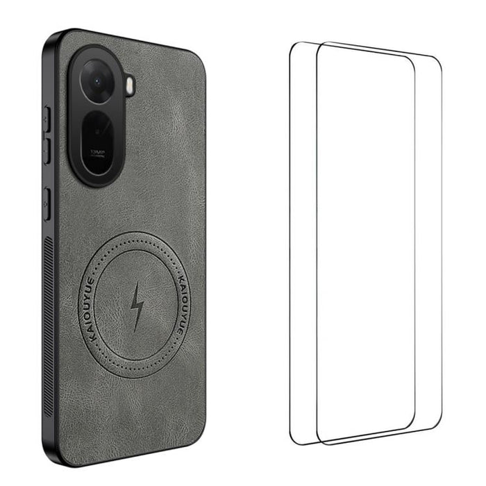 Funda magnética para teléfono WANLONFENG con textura de napa y 2 protectores de pantalla., For Redmi A7 Pro 171mm / Poco C85x 5G, For Redmi Turbo 5 Max / Poco X8 Pro Max, For Redmi Turbo 5 5G / Poco X8 Pro 5G, For Redmi Note 15 Pro+ 5G Global 163.3mm  ...