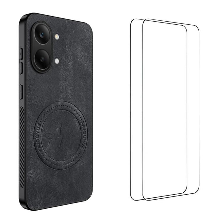 Funda magnética para teléfono WANLONFENG con textura de napa y 2 protectores de pantalla., For Redmi A7 Pro 171mm / Poco C85x 5G, For Redmi Turbo 5 Max / Poco X8 Pro Max, For Redmi Turbo 5 5G / Poco X8 Pro 5G, For Redmi Note 15 Pro+ 5G Global 163.3mm  ...