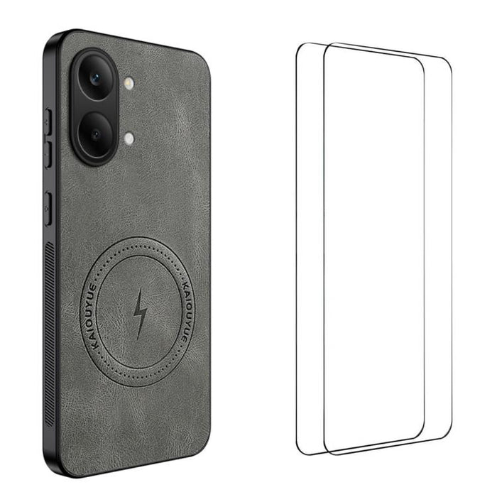 Funda magnética para teléfono WANLONFENG con textura de napa y 2 protectores de pantalla., For Redmi A7 Pro 171mm / Poco C85x 5G, For Redmi Turbo 5 Max / Poco X8 Pro Max, For Redmi Turbo 5 5G / Poco X8 Pro 5G, For Redmi Note 15 Pro+ 5G Global 163.3mm  ...