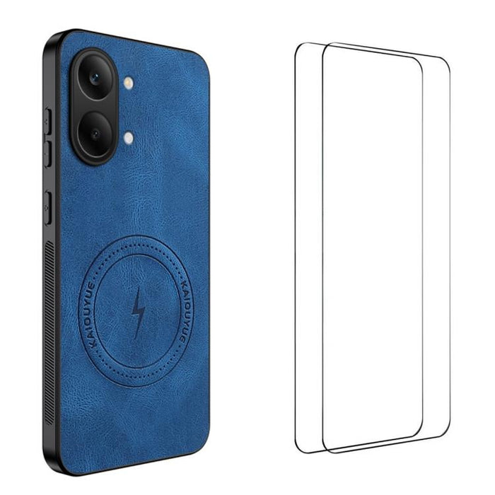 Funda magnética para teléfono WANLONFENG con textura de napa y 2 protectores de pantalla., For Redmi A7 Pro 171mm / Poco C85x 5G, For Redmi Turbo 5 Max / Poco X8 Pro Max, For Redmi Turbo 5 5G / Poco X8 Pro 5G, For Redmi Note 15 Pro+ 5G Global 163.3mm  ...