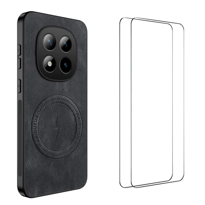 Funda magnética para teléfono WANLONFENG con textura de napa y 2 protectores de pantalla., For Redmi A7 Pro 171mm / Poco C85x 5G, For Redmi Turbo 5 Max / Poco X8 Pro Max, For Redmi Turbo 5 5G / Poco X8 Pro 5G, For Redmi Note 15 Pro+ 5G Global 163.3mm  ...