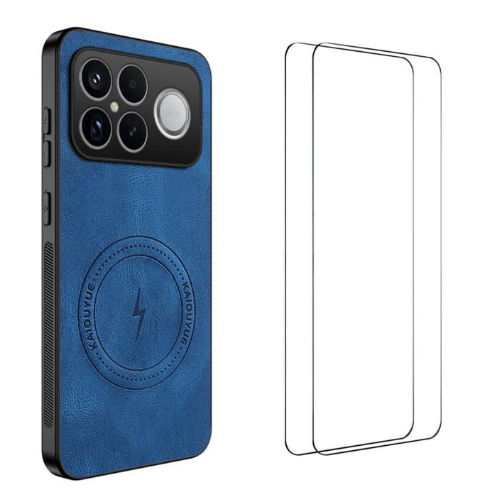 Funda magnética para teléfono WANLONFENG con textura de napa y 2 protectores de pantalla., For Redmi A7 Pro 171mm / Poco C85x 5G, For Redmi Turbo 5 Max / Poco X8 Pro Max, For Redmi Turbo 5 5G / Poco X8 Pro 5G, For Redmi Note 15 Pro+ 5G Global 163.3mm  ...