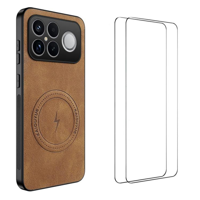 Funda magnética para teléfono WANLONFENG con textura de napa y 2 protectores de pantalla., For Redmi A7 Pro 171mm / Poco C85x 5G, For Redmi Turbo 5 Max / Poco X8 Pro Max, For Redmi Turbo 5 5G / Poco X8 Pro 5G, For Redmi Note 15 Pro+ 5G Global 163.3mm  ...