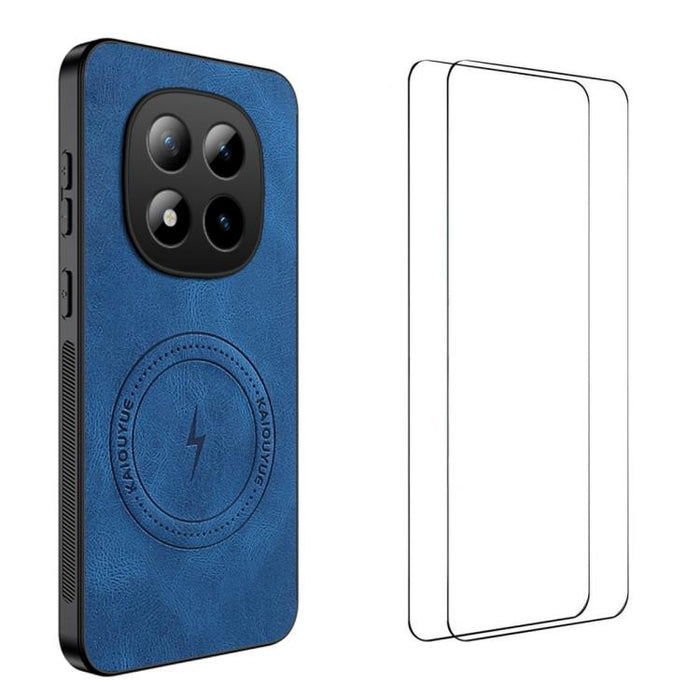 Funda magnética para teléfono WANLONFENG con textura de napa y 2 protectores de pantalla., For Redmi A7 Pro 171mm / Poco C85x 5G, For Redmi Turbo 5 Max / Poco X8 Pro Max, For Redmi Turbo 5 5G / Poco X8 Pro 5G, For Redmi Note 15 Pro+ 5G Global 163.3mm  ...