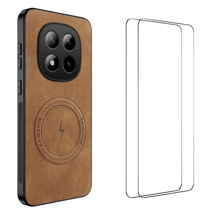 Funda magnética para teléfono WANLONFENG con textura de napa y 2 protectores de pantalla., For Redmi A7 Pro 171mm / Poco C85x 5G, For Redmi Turbo 5 Max / Poco X8 Pro Max, For Redmi Turbo 5 5G / Poco X8 Pro 5G, For Redmi Note 15 Pro+ 5G Global 163.3mm  ...